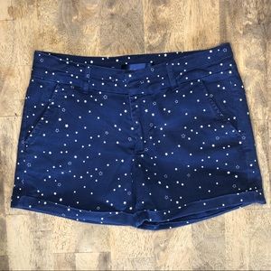 Francesca’s Blue Stars Cuffed Shorts